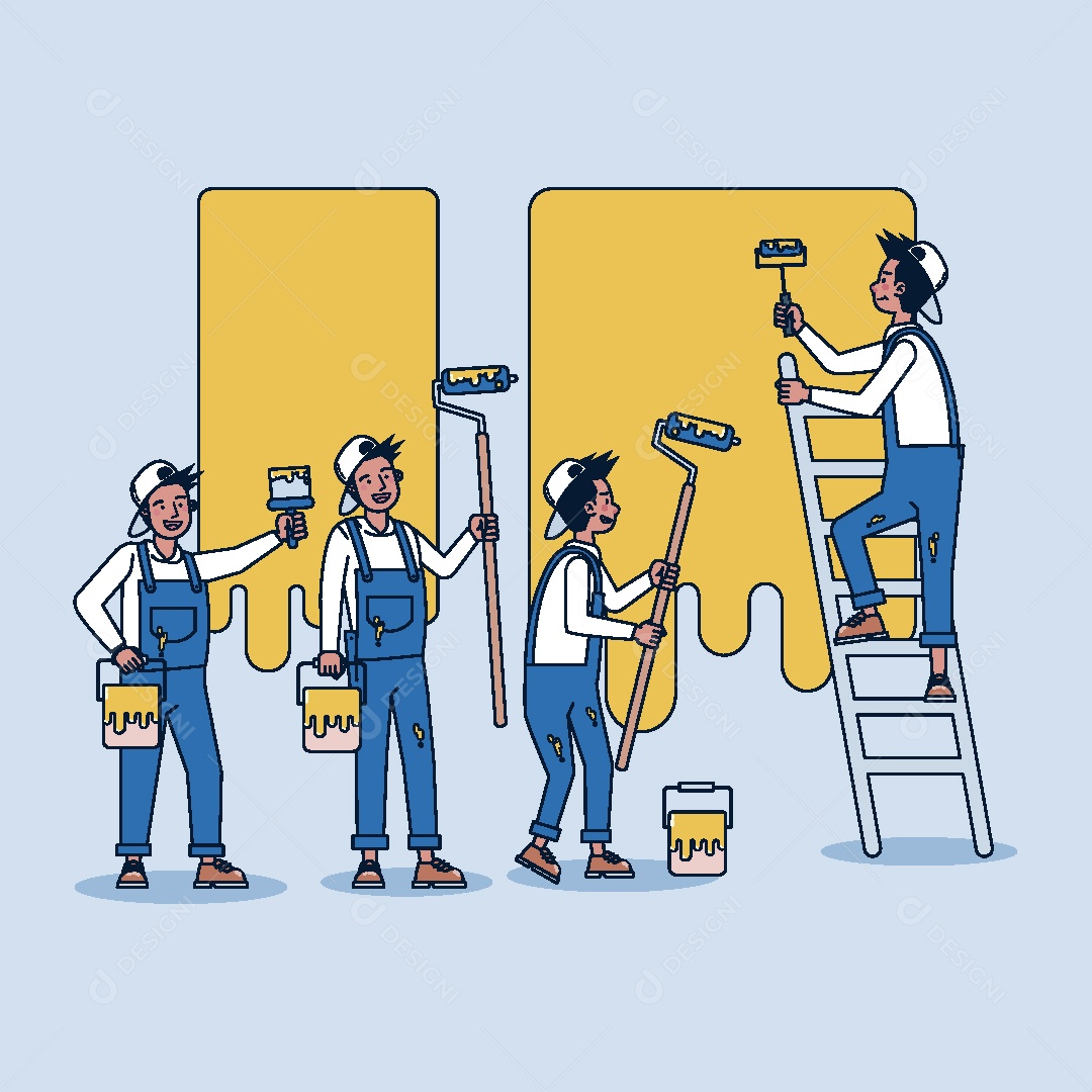 Pintores Ilustração Vetor EPS