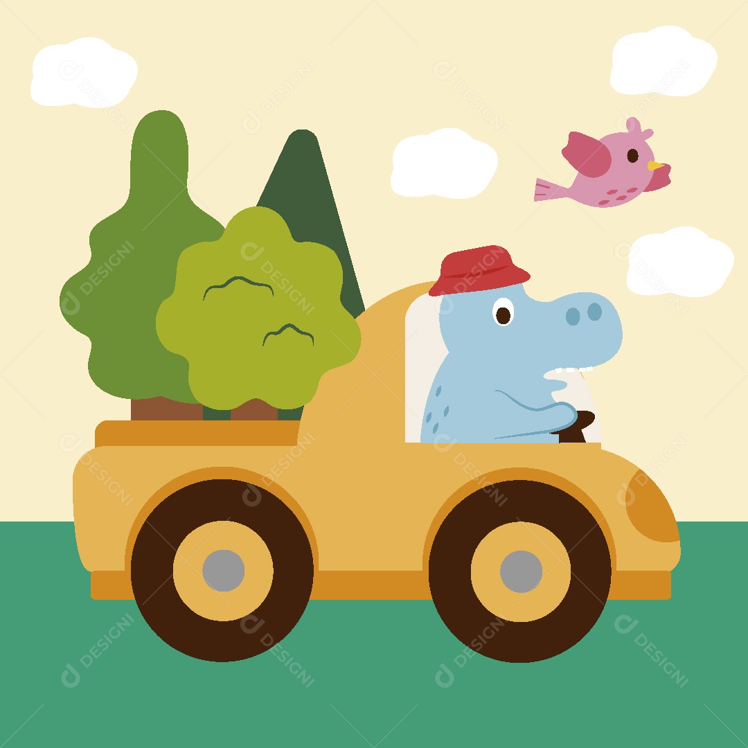 Hipopótamo Ilustração Vetor EPS