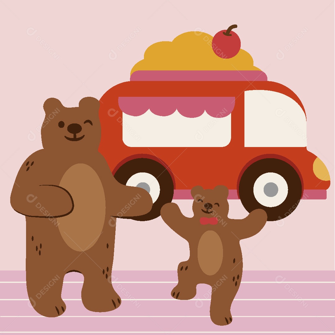 Papai Urso Vendendo Sorvete Vetor EPS
