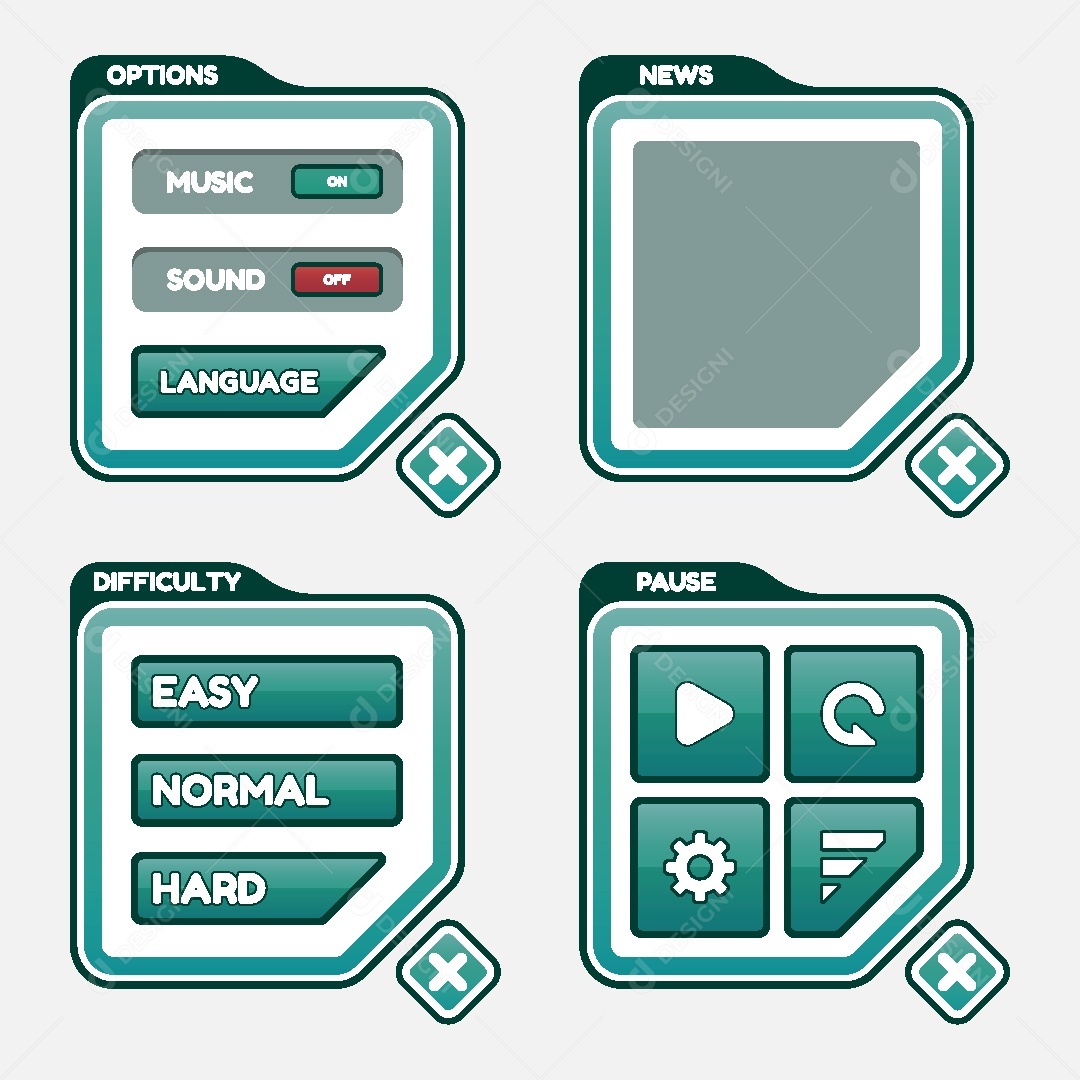 Menu de Games Ilustração Vetor EPS