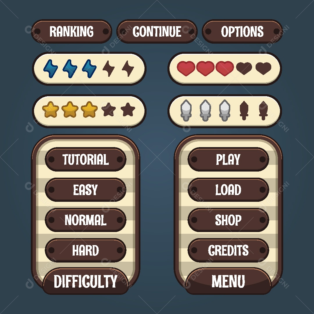 Menu de Games Ilustração Vetor EPS