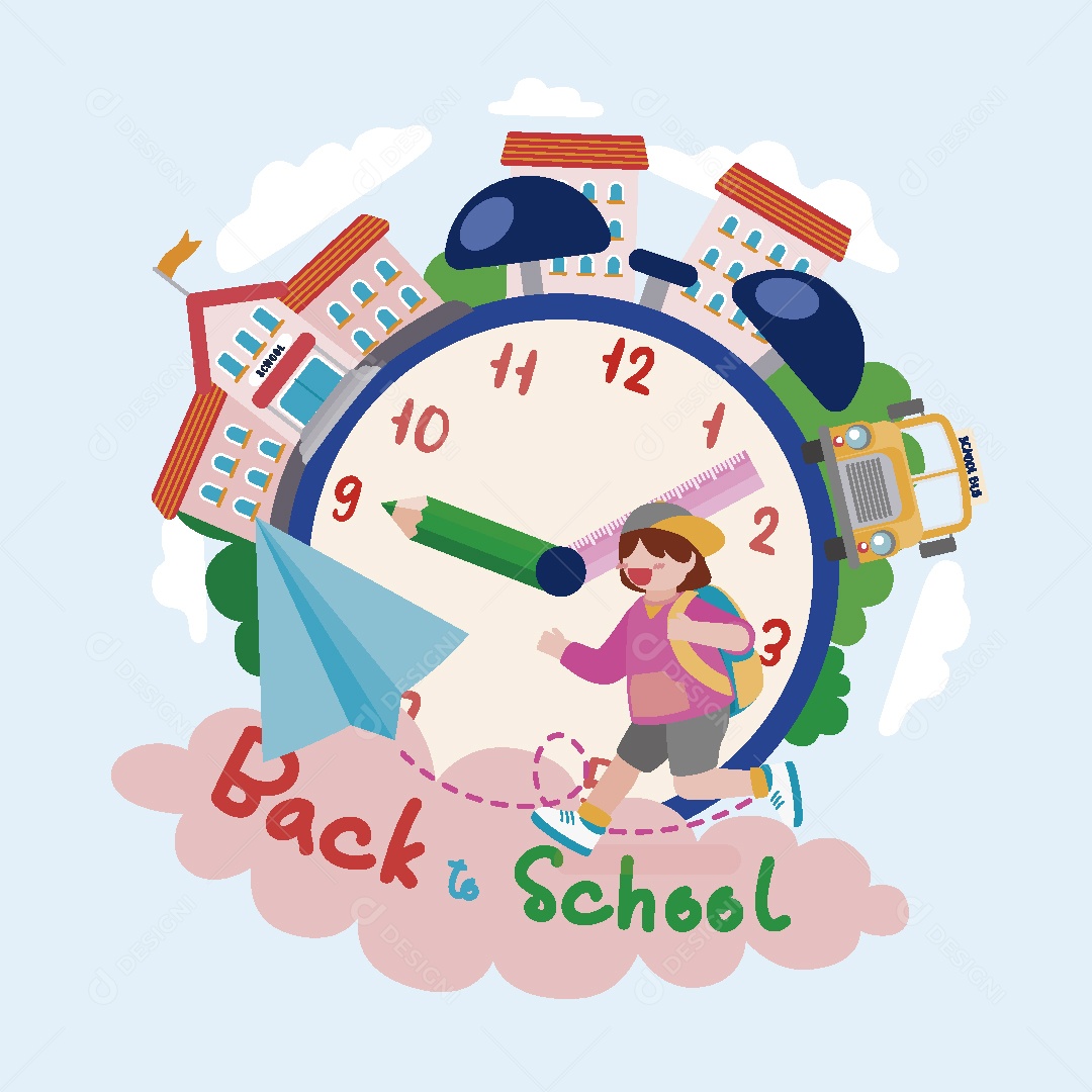 Volta as Aulas Ilustração Vetor EPS