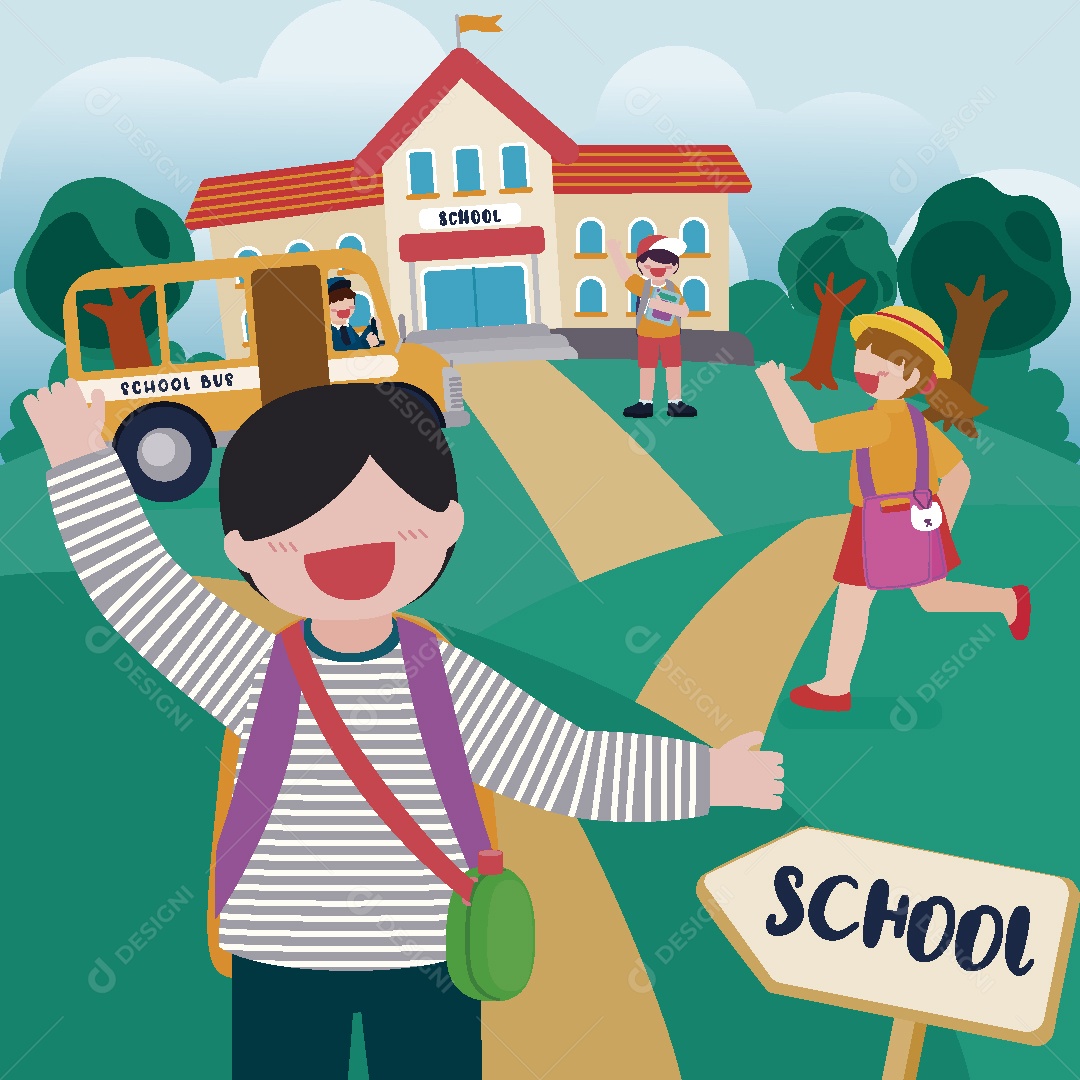 Volta as Aulas Ilustração Vetor EPS