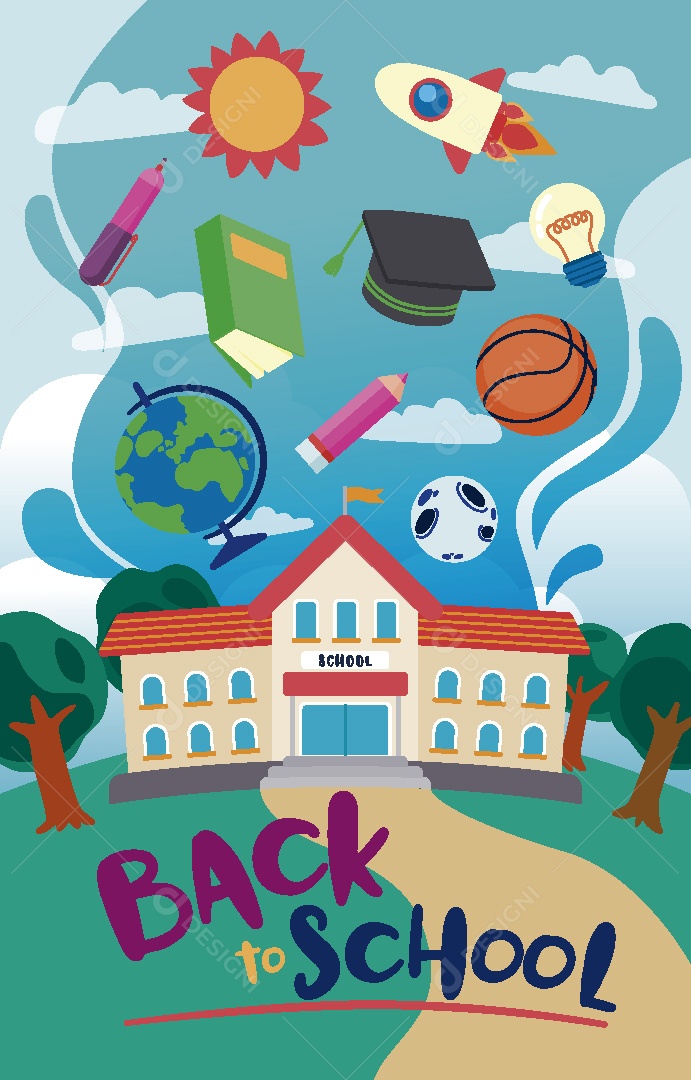 Volta as Aulas Ilustração Vetor EPS