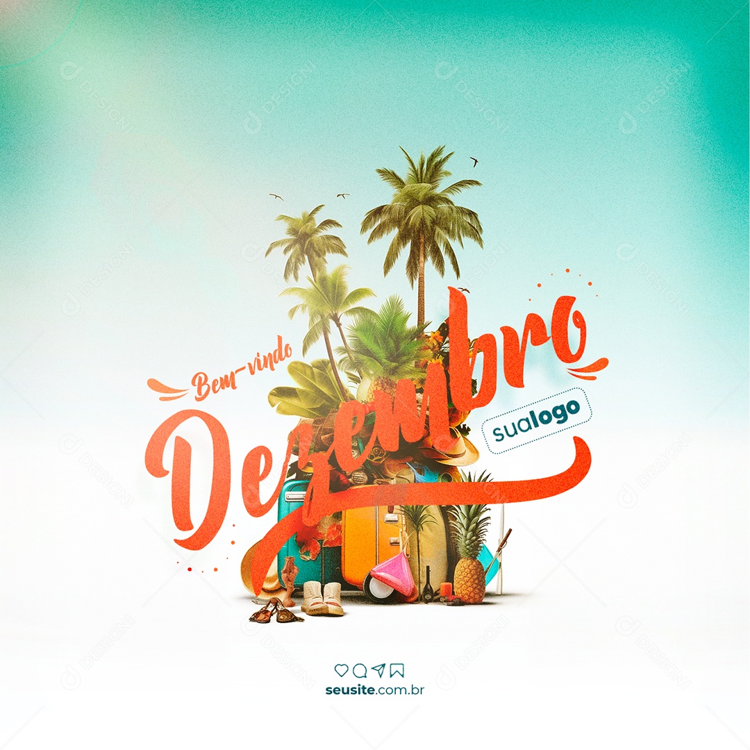 Bem Vindo Dezembro Viagens Turismo Social Media PSD Editável