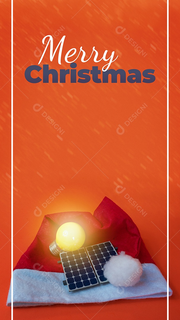 Histórias para redes sociais com mealheiro chapéu de natal de papai noel solar fotovoltaica IA generativa