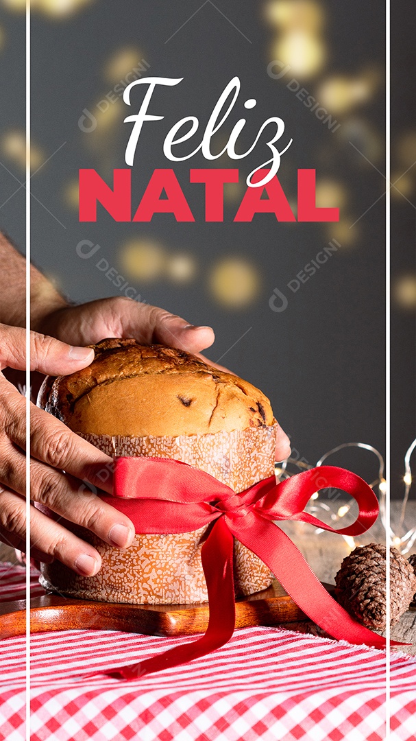 Histórias para natal mídias sociais com bolo de frutas e chocolate em fundo desfocado espaço de cópia IA generativa