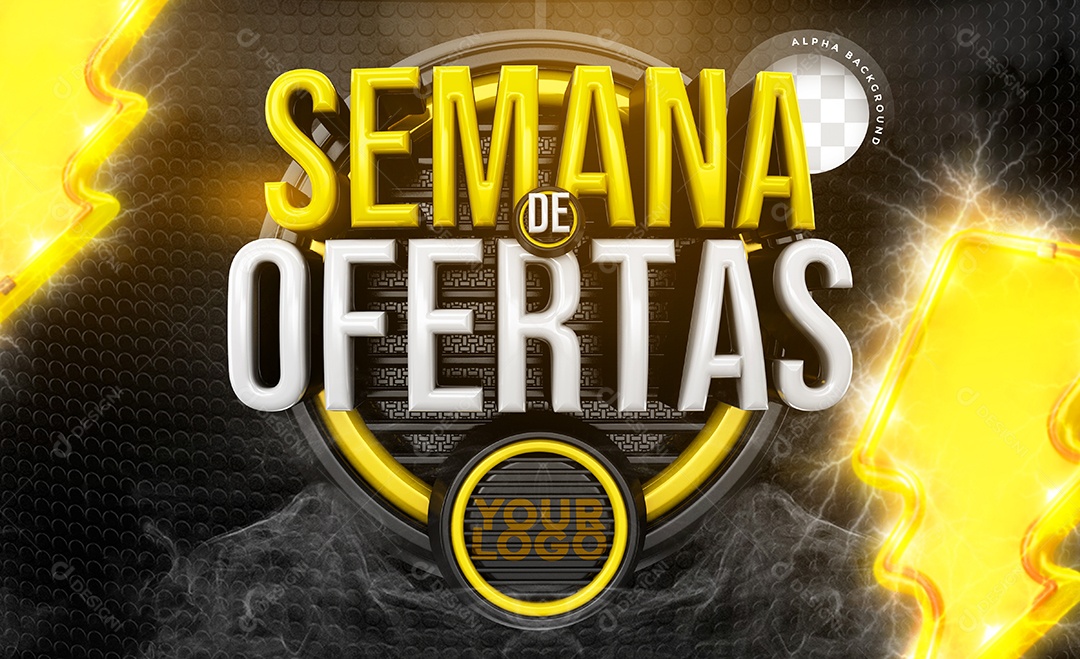 Selo 3D Semana De Ofertas Para Composição PSD