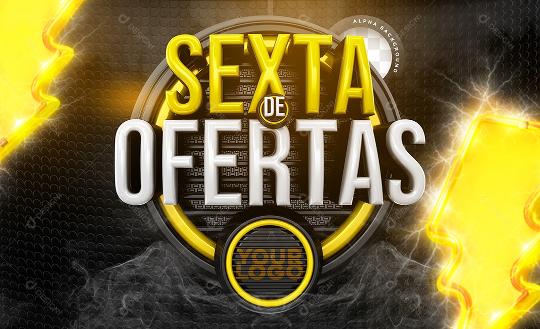 Selo 3D Sexta De Ofertas Para Composição PSD