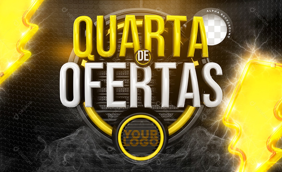 3D Quarta Offer Seal for PSD Composition