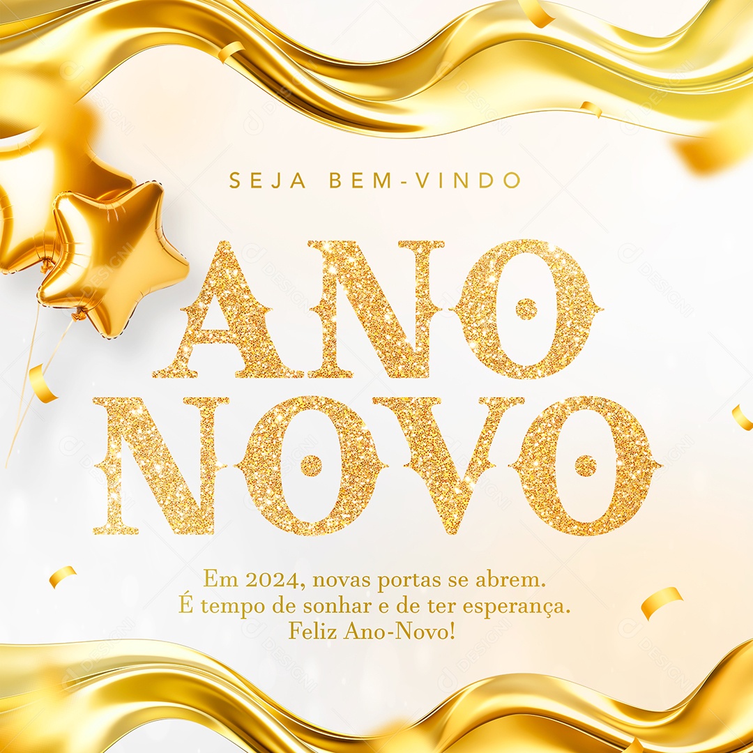 Social Media Sonhar e Esperança Ano Novo PSD Editável