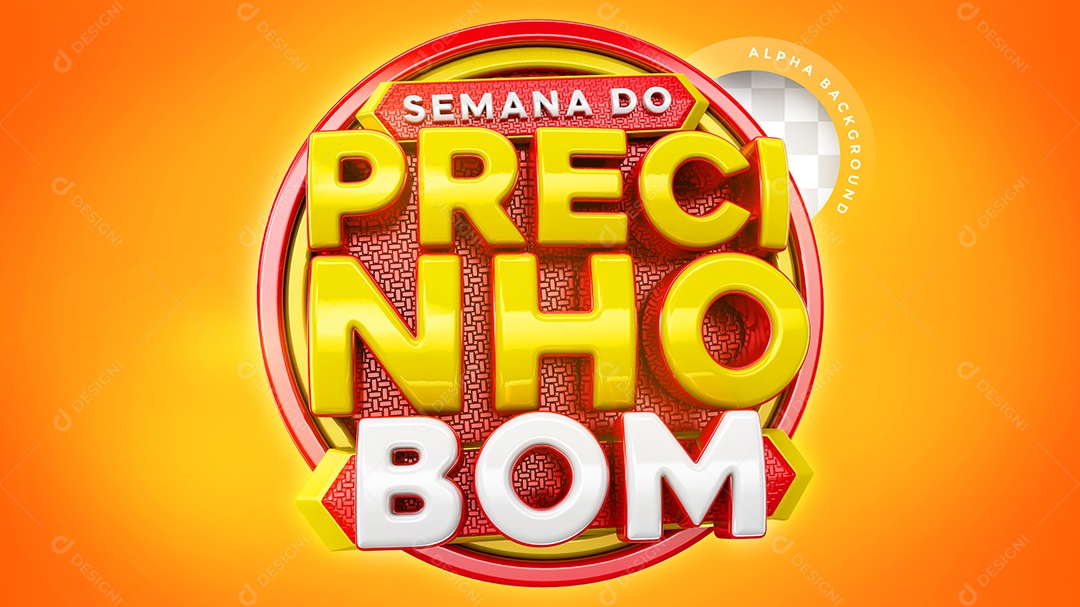 Selo 3D Semana Do Precinho Para Composição PSD