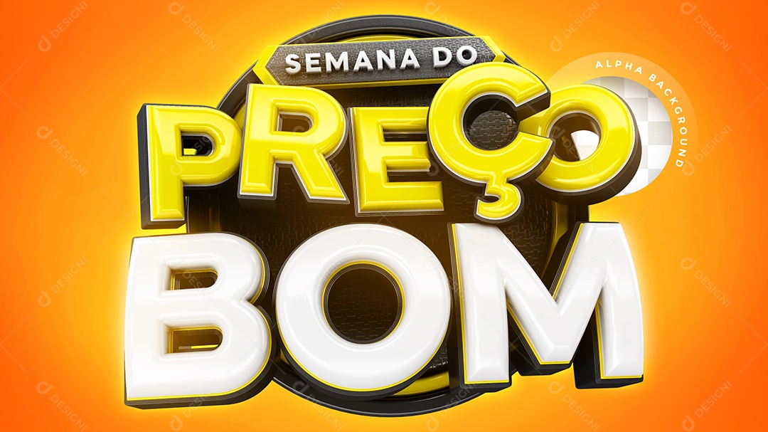 Selo 3D Semana Do Preço Bom Para Composição PSD