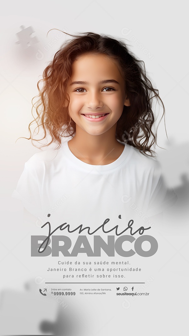Story Janeiro Branco Cuide da Sua Saúde Mental Social Media PSD Editável