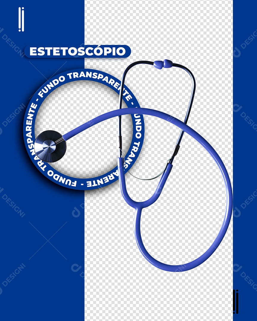 Estetoscópio de Conscientização Novembro Azul  Elemento 3D para Composição PSD