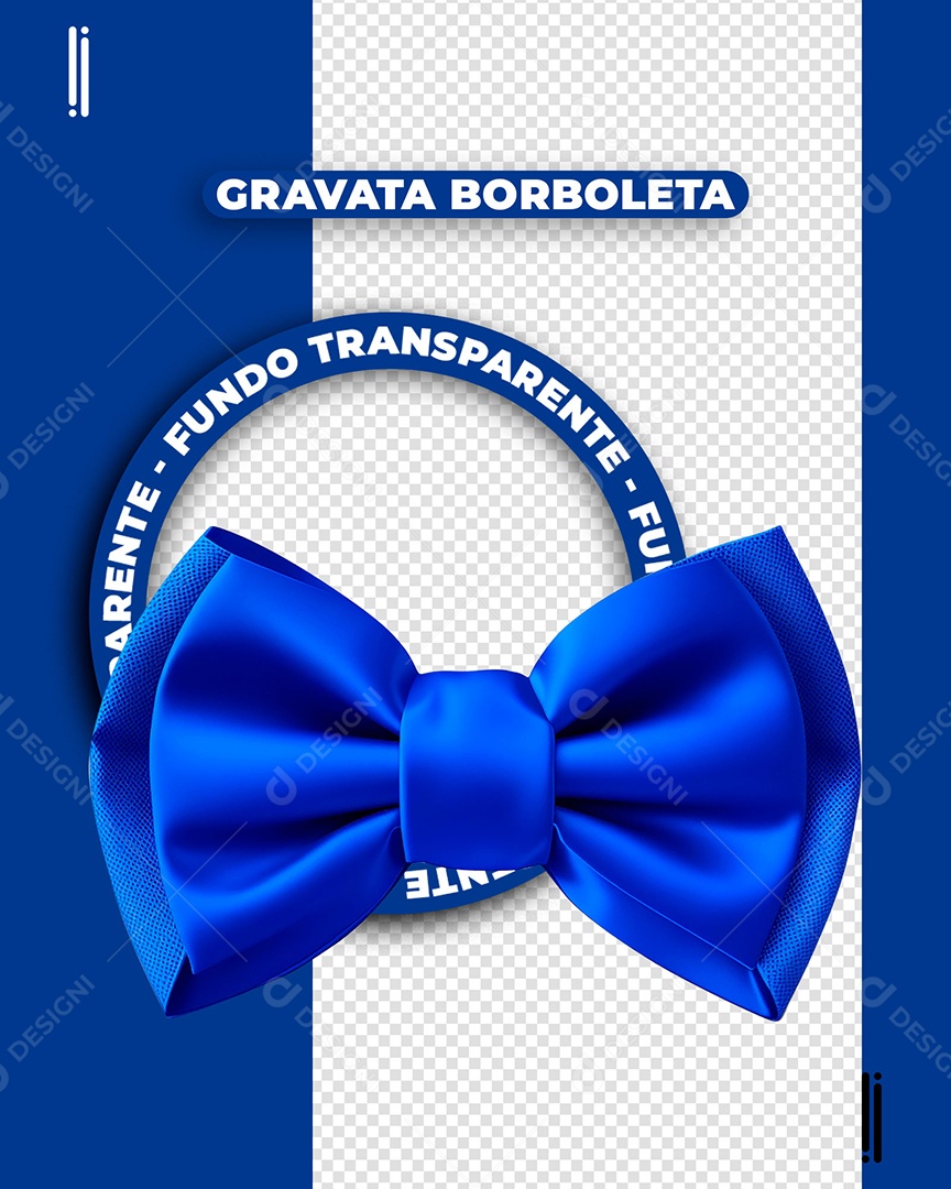 Gravata Borboleta de Conscientização Novembro Azul Elemento 3D para Composição PSD
