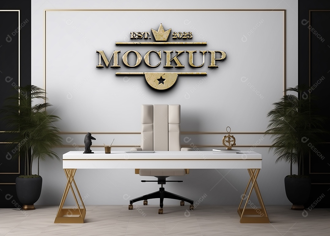 Modelo de Logo de Empresa Mockup PSD Editável