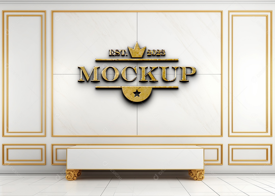 Modelo de Logo de Empresa Mockup PSD Editável