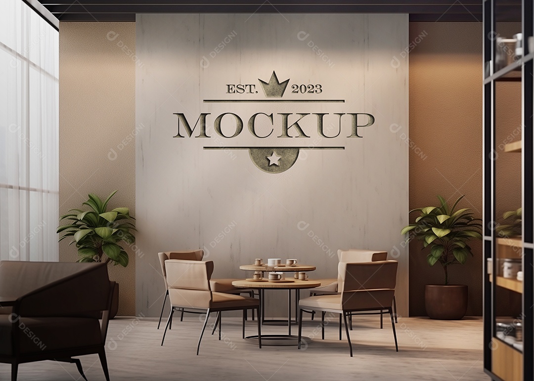 Modelo de Logotipo de Empresa Mockup PSD Editável