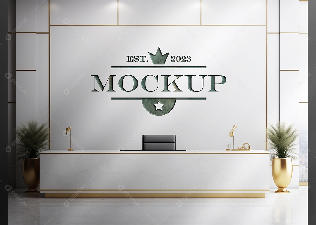 Modelo de Logotipo de Empresa Mockup PSD Editável