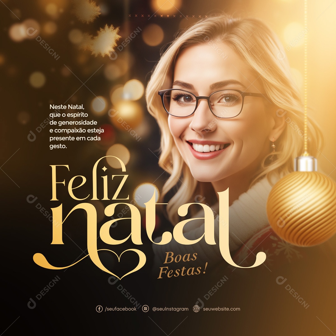 Feliz Natal Boas Festas Compaixão Presente Social Media PSD Editável