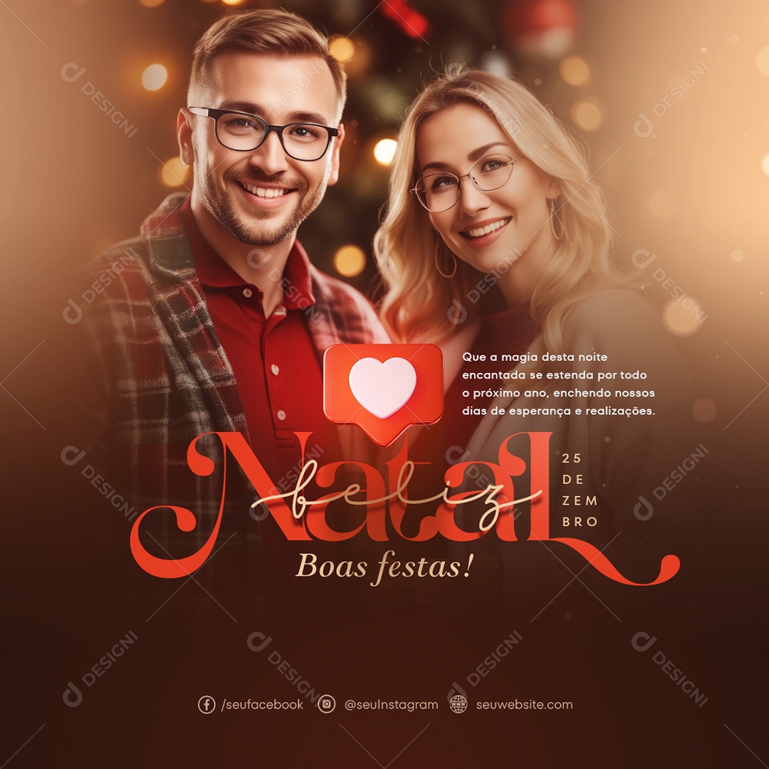 Social Media Noite Encantada Feliz Natal PSD Editável