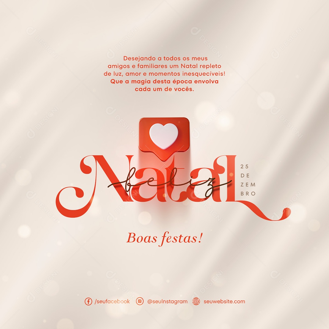 Feliz Natal 25 De Dezembro Boas Festas Social Media PSD Editável