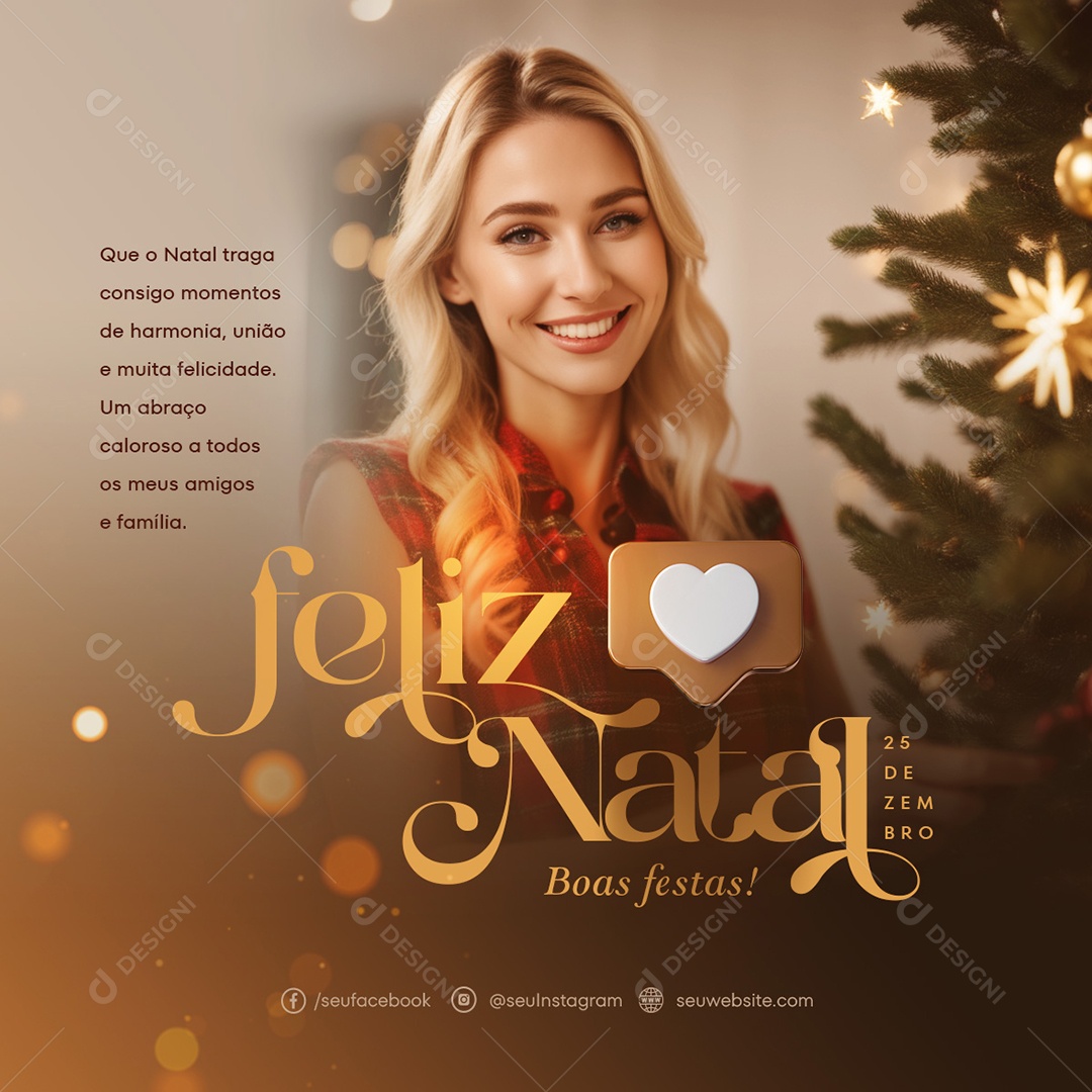 Social Media União e Felicidade Feliz Natal PSD Editável