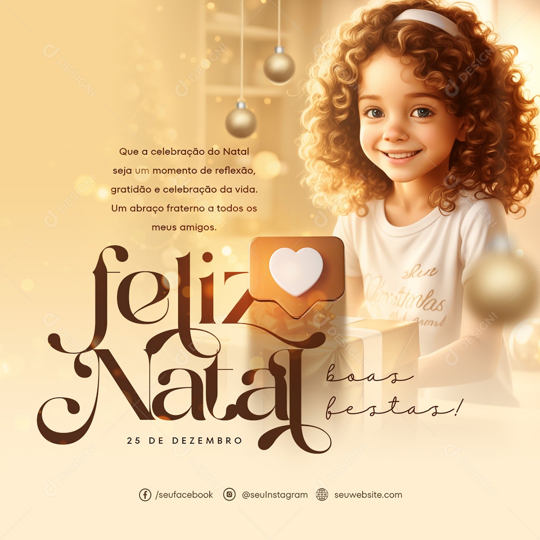 Social Media Merry Christmas Happy Holidays PSD Editable