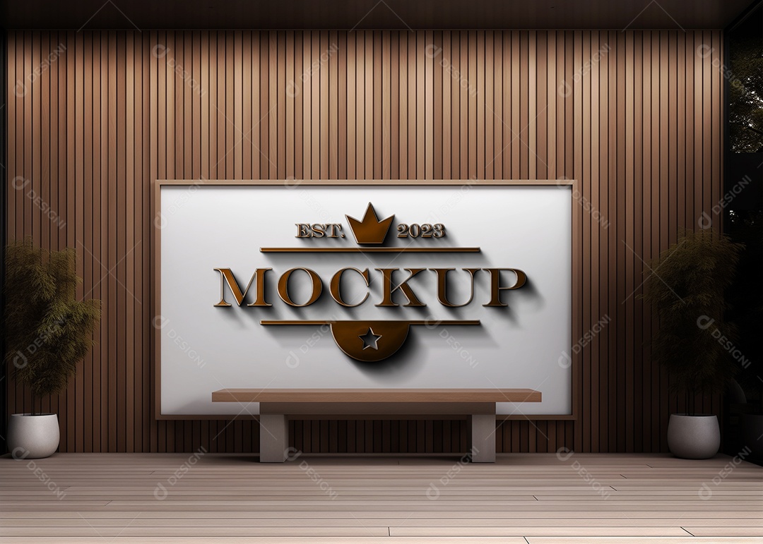 Modelo de Logotipo de Empresa Mockup PSD Editável