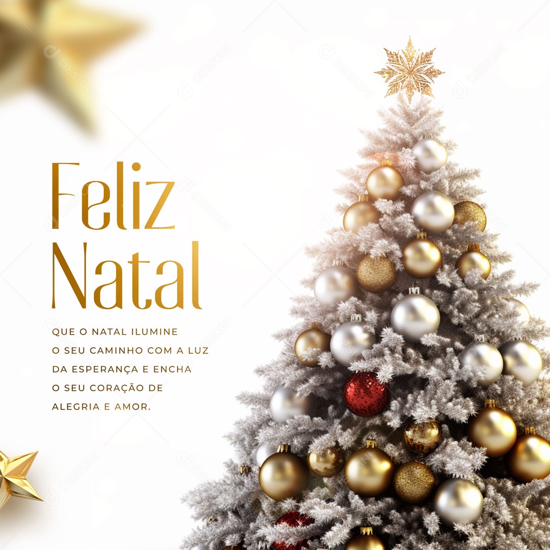 Alegria e Amor Feliz Natal Social Media PSD Editável