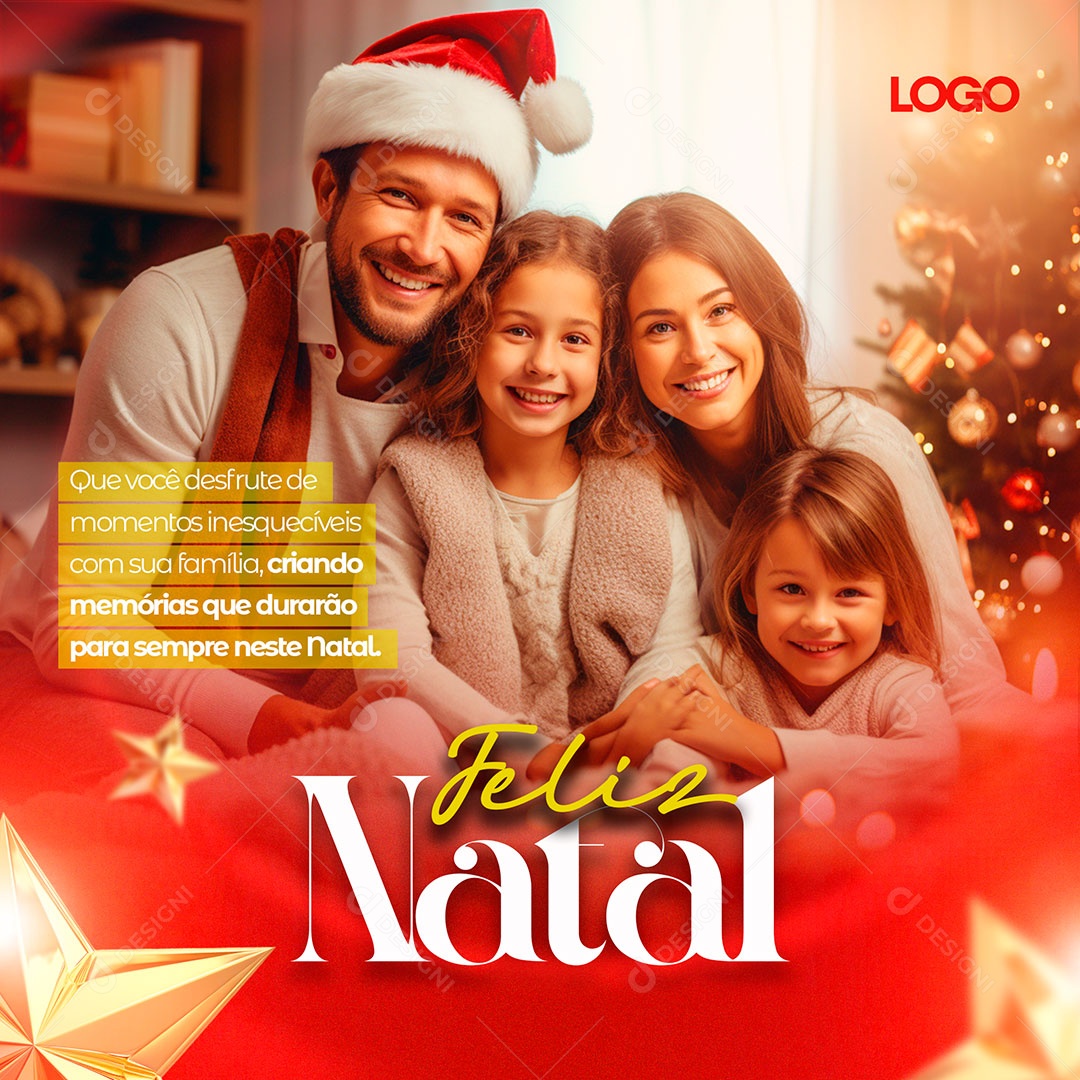 Social Media Feliz Natal Criando Memórias PSD Editável