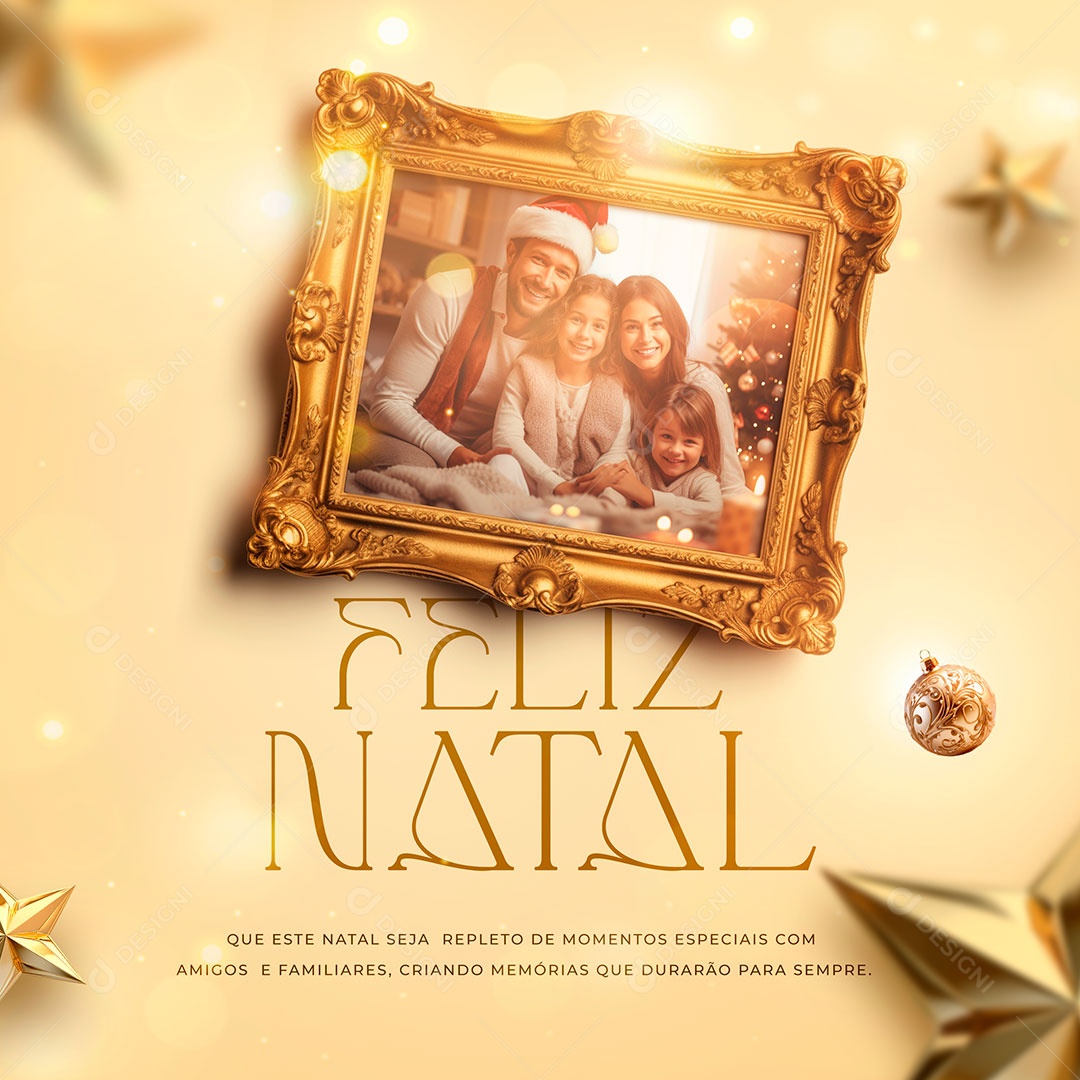 Social Media Feed Feliz Natal Amigos e Familiares PSD Editável