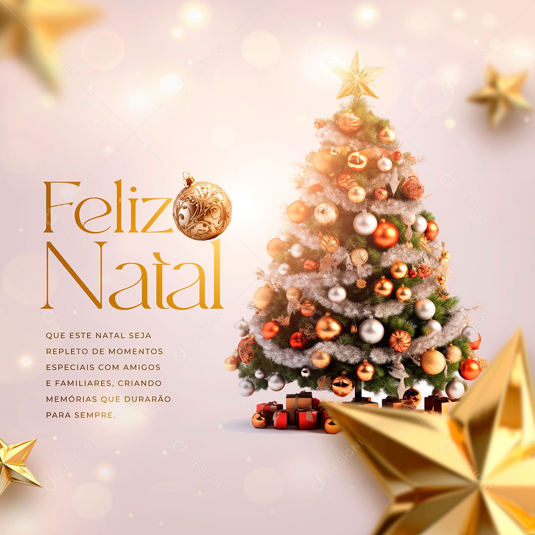 Social Media Feed Feliz Natal Criando Memórias PSD Editável