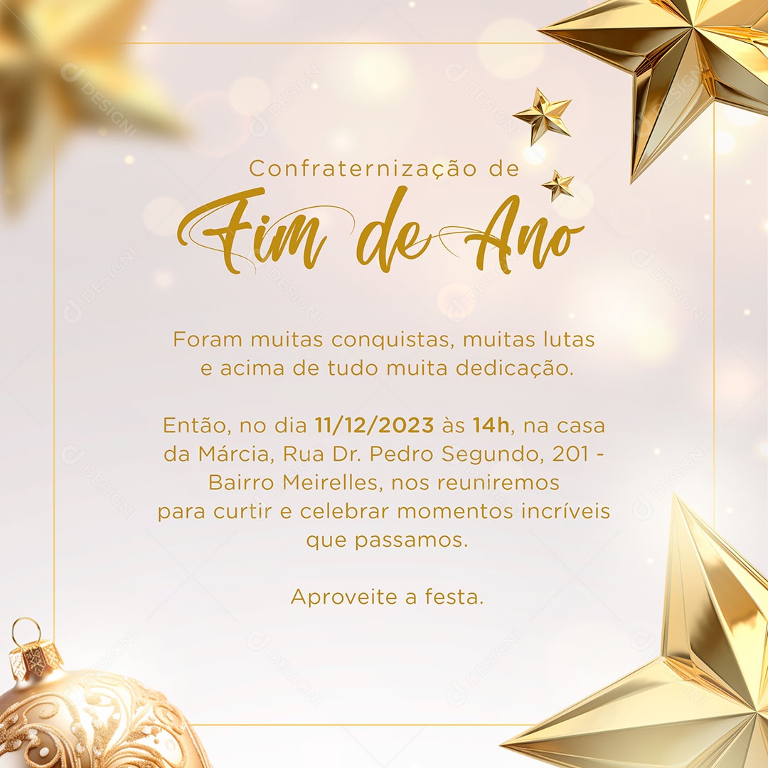 Social Media Confraternização De Fim De Ano Momentos Incríveis PSD Editável