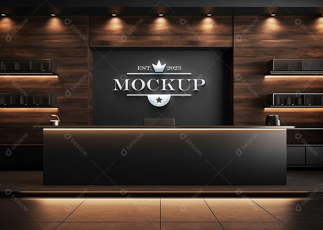 Modelo de Logo de Empresa Mockup PSD Editável