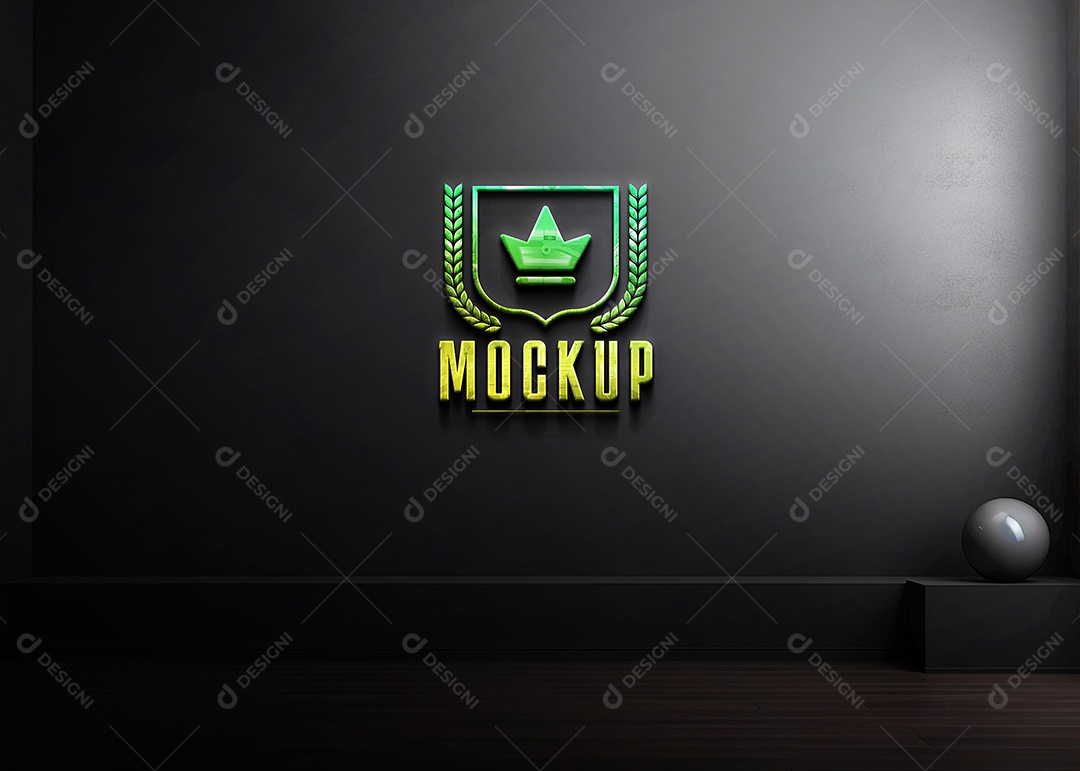 Modelo de Logo de Empresa Mockup PSD Editável