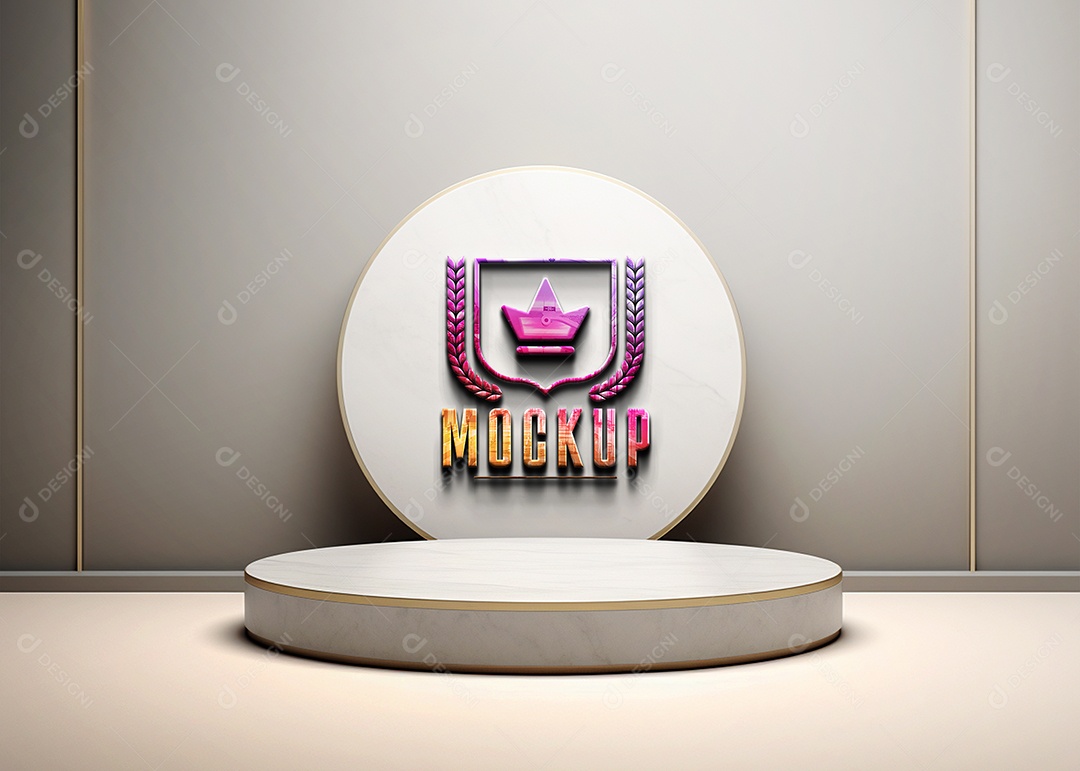 Modelo de Logo de Empresa Mockup PSD Editável