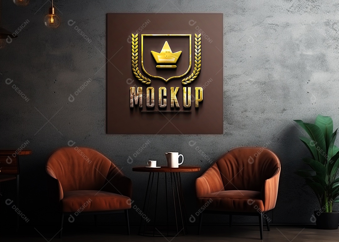 Modelo de Logo de Empresa Mockup PSD Editável