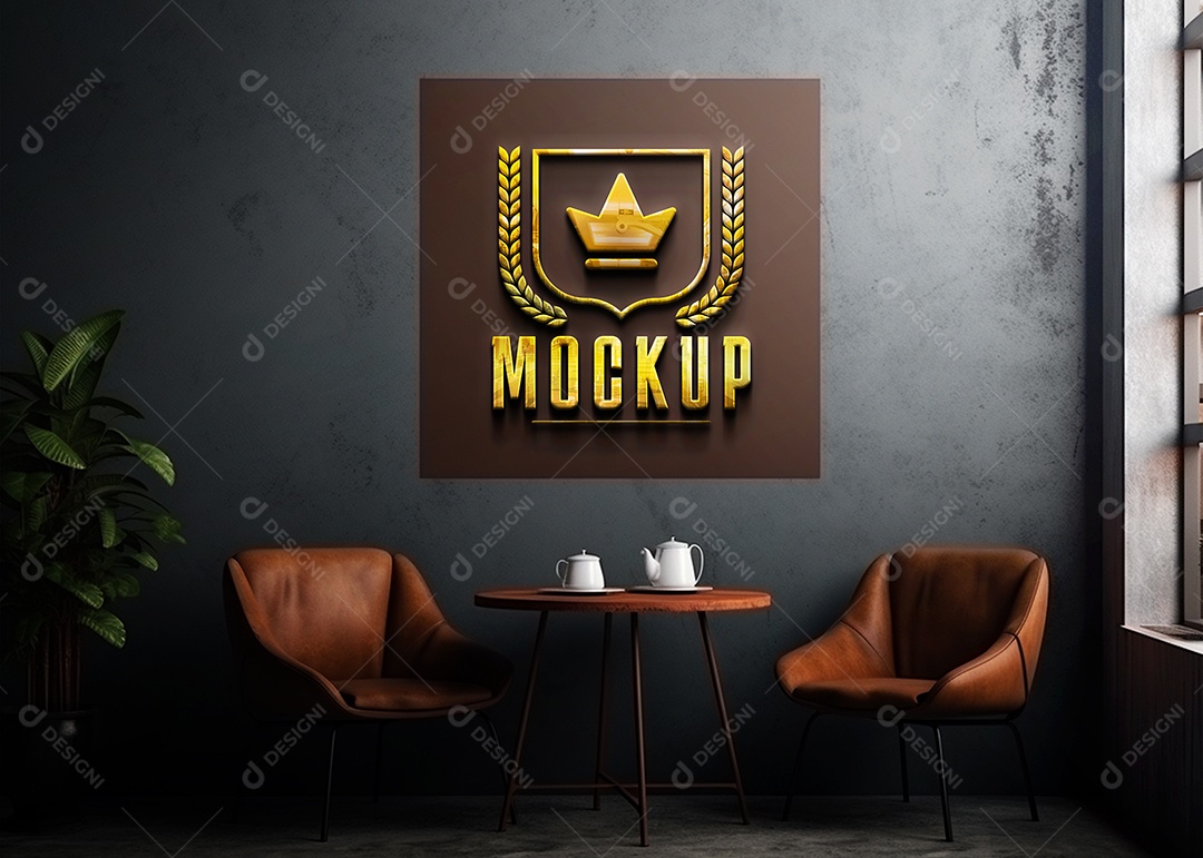 Modelo de Logo de Empresa Mockup PSD Editável