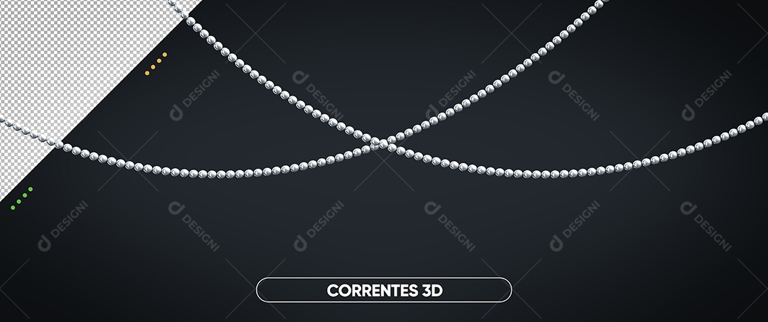 Correntes Branco 3D de Decoração do Ano Novo Elemento para Composição PSD
