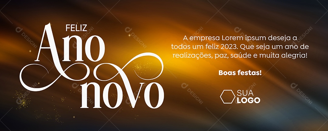 Banner Feliz Ano Novo a Empresa Deseja a Todos um Feliz 2023 Social Media PSD Editável