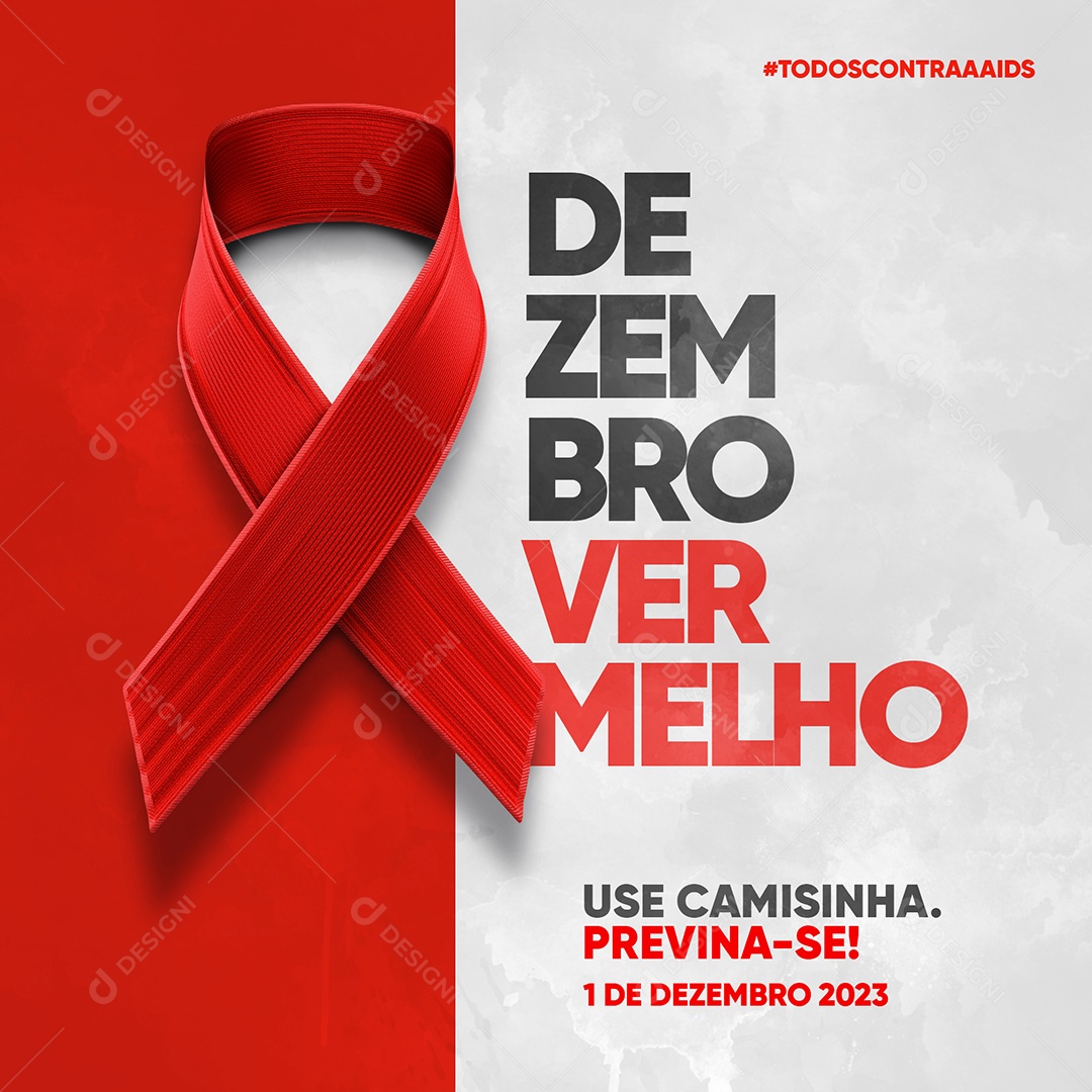 Dezembro Vermelho Use Camisinha Previna se Social Media PSD Editável