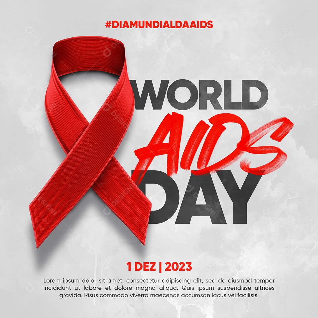 Dia Mundial De Luta Contra a AIDS World AIDS Day Social Media PSD Editável
