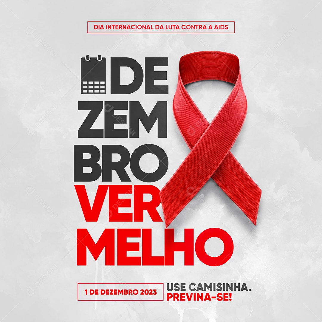 Dia Internacional De Luta Contra a AIDS Dezembro Vermelho Social Media PSD Editável