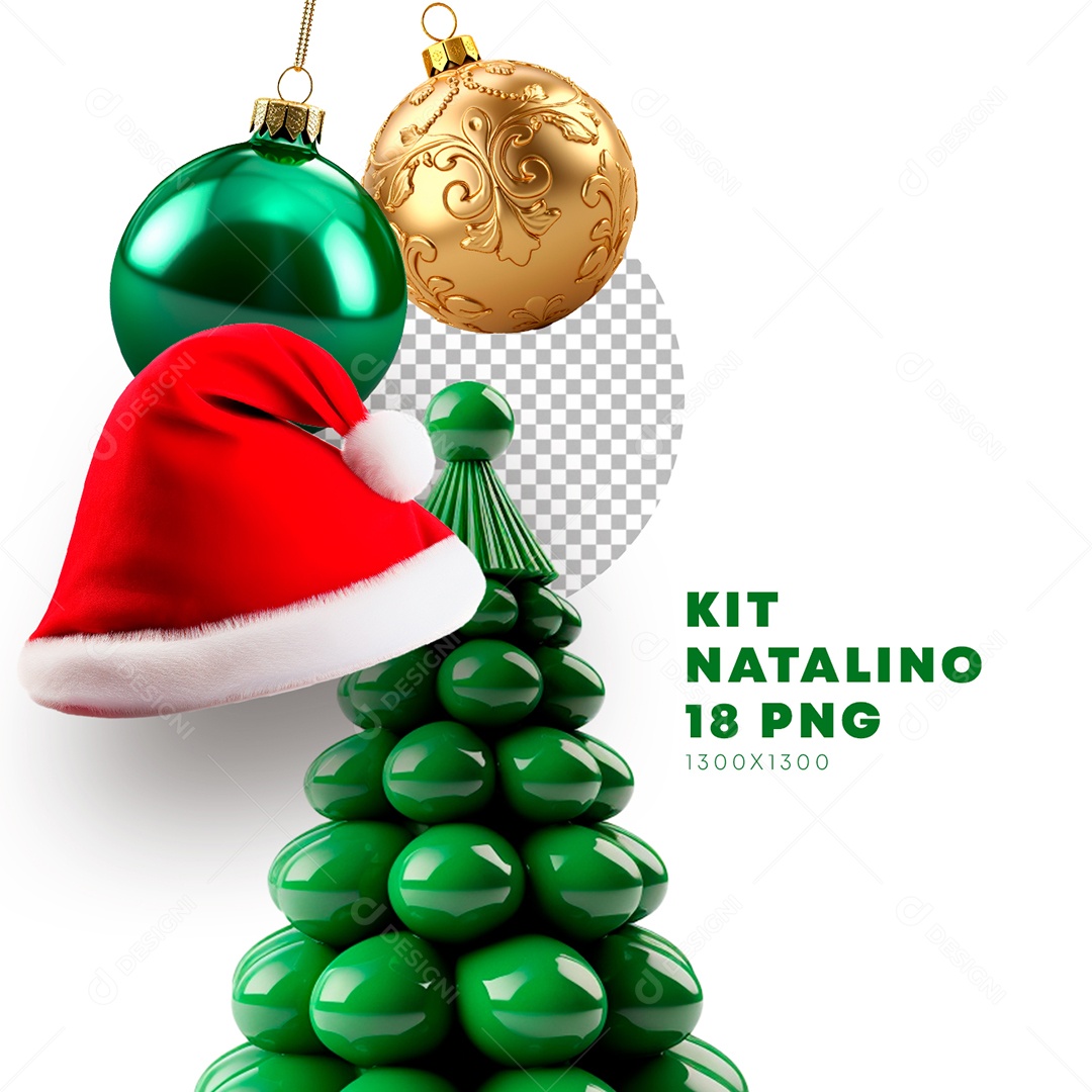Kit Elementos Natalino para Composição PSD + PNG