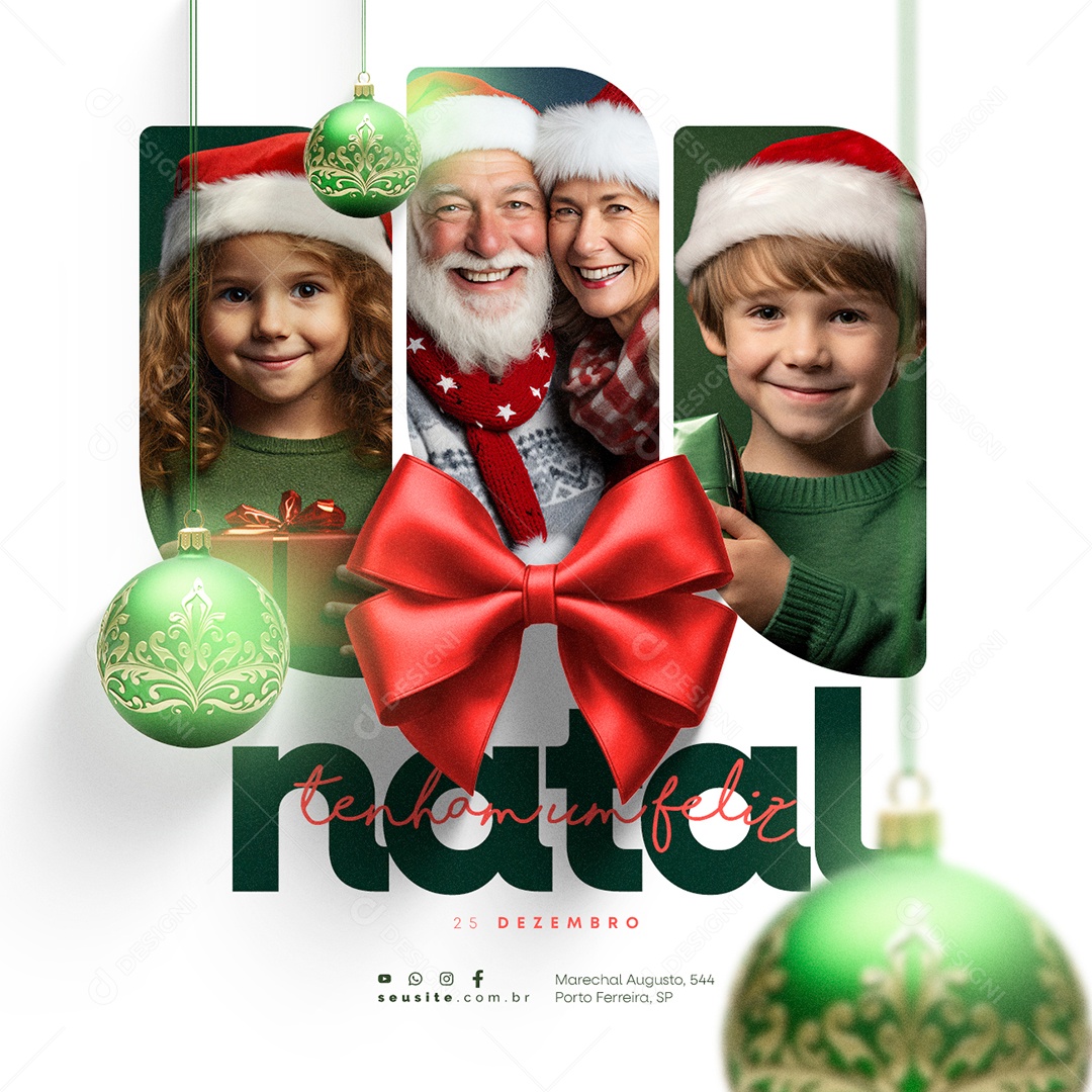 Tenhamos um Feliz Natal 25 de Dezembro Social Media PSD Editável