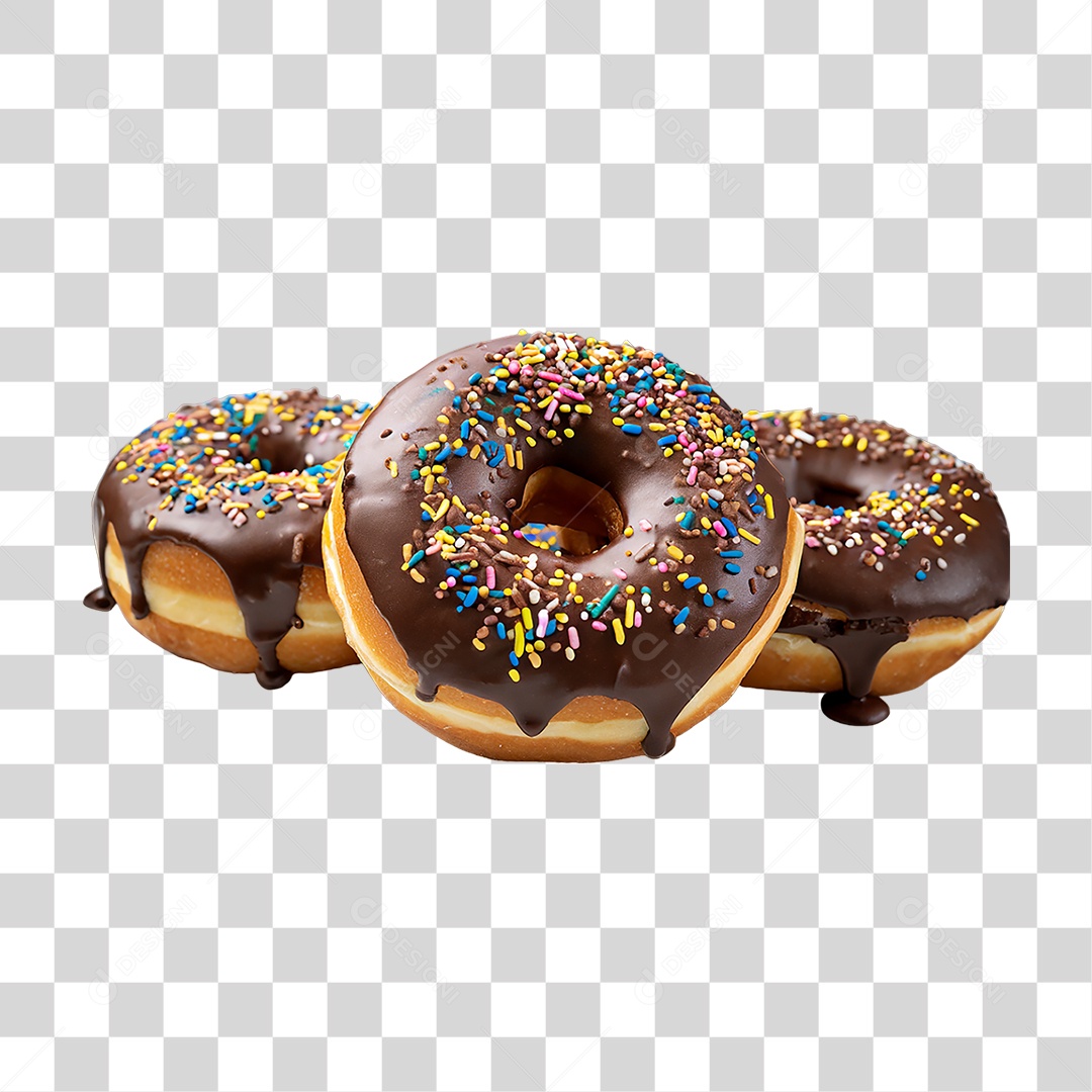 Rosca Donut com Chocolate PNG Transparente