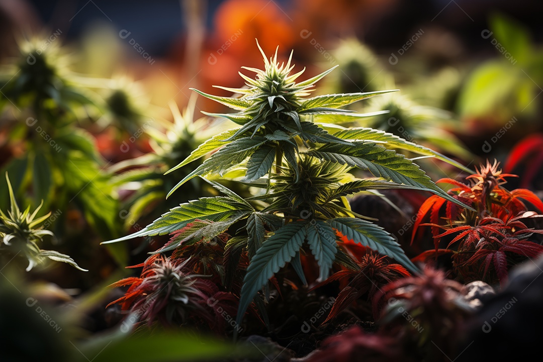 Cannabis deixa planta visão realista no jardim