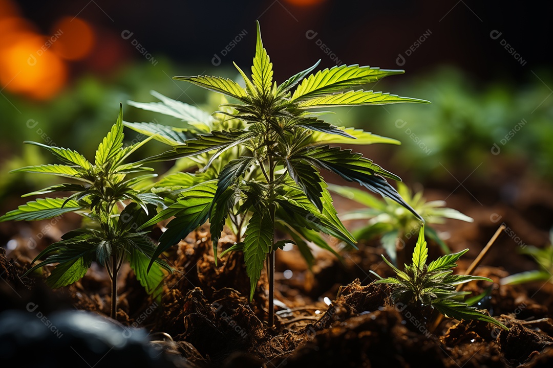 Cannabis deixa planta visão realista no jardim